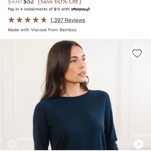 Cozy Earth bamboo pullover crew neck long sleeve shirt size large navy blue EUC - Picture 2 of 6